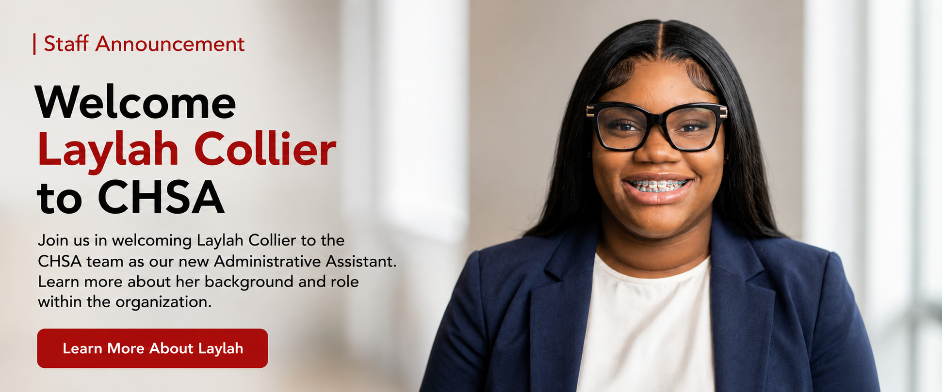 Welcome Laylah Collier to CHSA